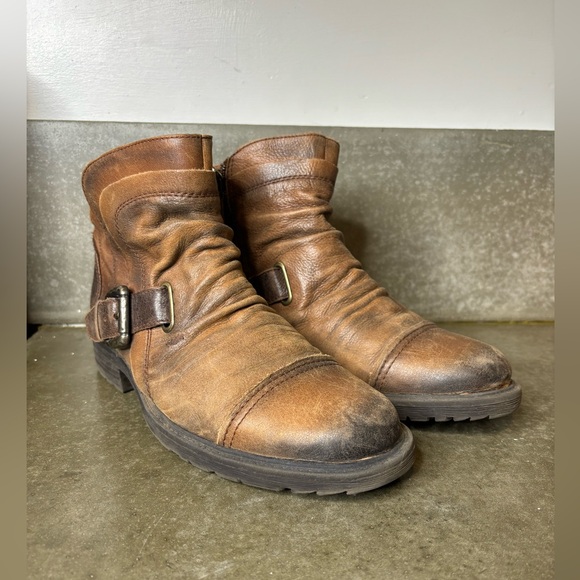 Earth Jericho Almond Brown Leather Boots Womens Size 10B Y2K Super Cool - Picture 2 of 13